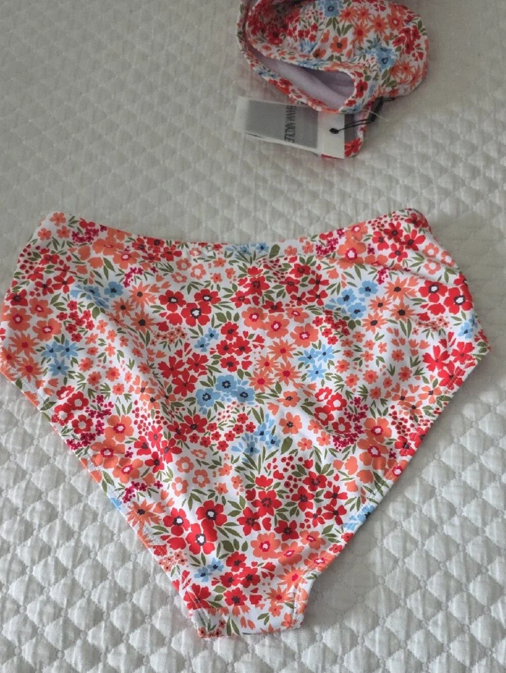 Hanna Nikole Pink Floral High-Waist Two-Piece Swim Set Medium